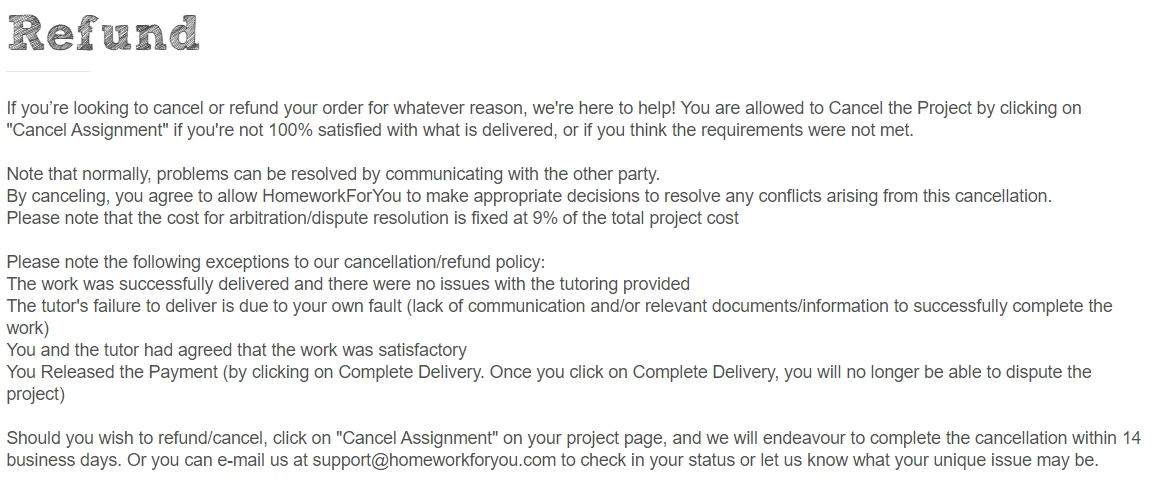 HomeworkForYou refund policy